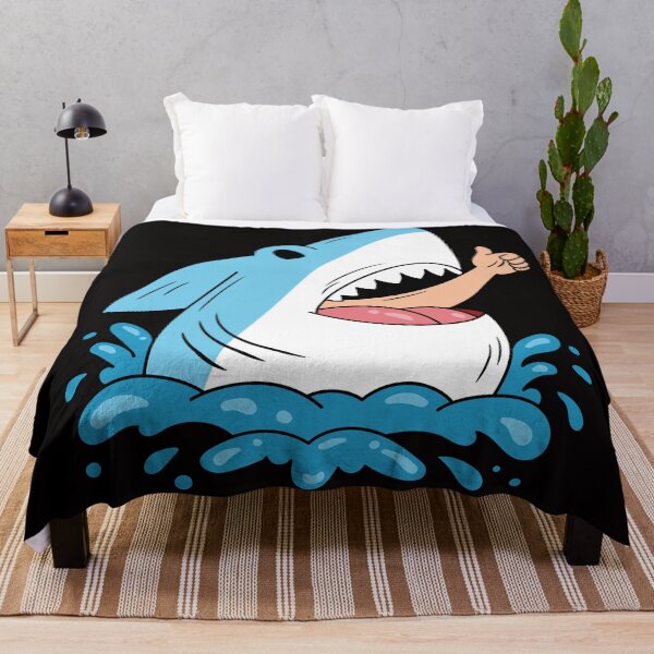 Item preview, Funny Shark Thumbs-Up Cartoon Design designed and sold by DrawHandArt.