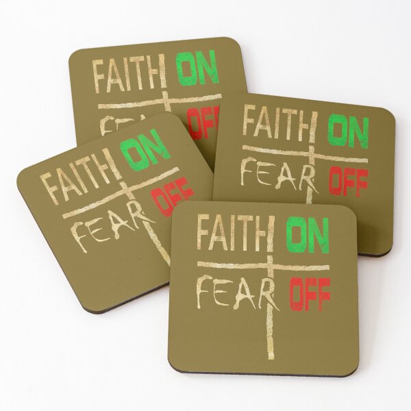 Item preview, Faith ON Fear OFF Cross Symbol | Christian Inspirational Design | bible verse Joshua 1:9 | Isaiah 41:10 | Psalm 56:| 1 John 4:18 designed and sold by ZechJohnRB.
