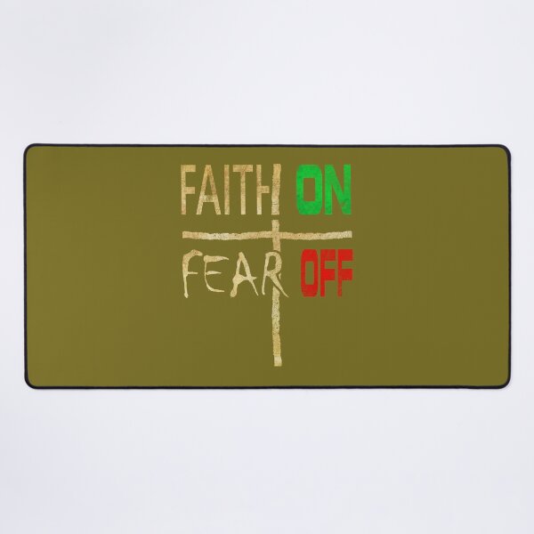 Item preview, Faith ON Fear OFF Cross Symbol | Christian Inspirational Design | bible verse Joshua 1:9 | Isaiah 41:10 | Psalm 56:| 1 John 4:18 designed and sold by ZechJohnRB.
