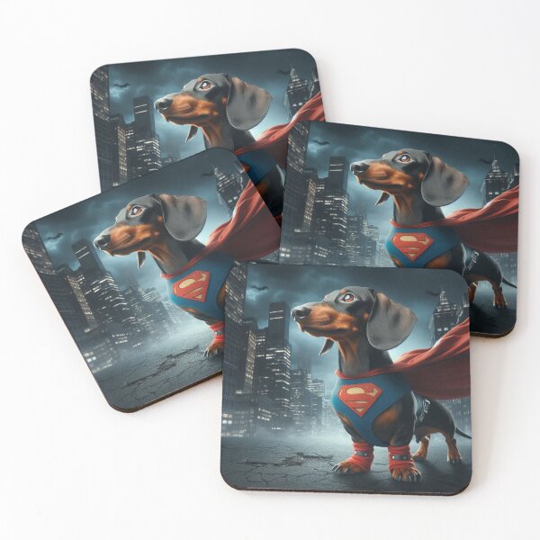 Item preview, Superhero Dachshund: Tiny Hero, Big Bark designed and sold by AIrtisticPrints.