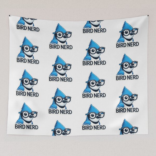 Item preview, Bird Nerd Blue Jay with glasses designed and sold by BrinaandPops.