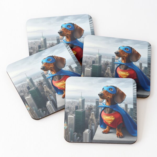 Item preview, Superhero Dachshund: Tiny Hero, Big Bark designed and sold by AIrtisticPrints.