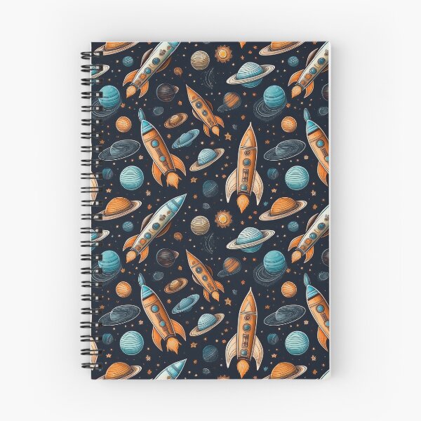 Item preview, Cosmic Carnival: A vibrant and playful pattern featuring colorful rockets and planets, celebrating a cosmic carnival filled with joy and excitement. designed and sold by Grang Art Artistic Designs.