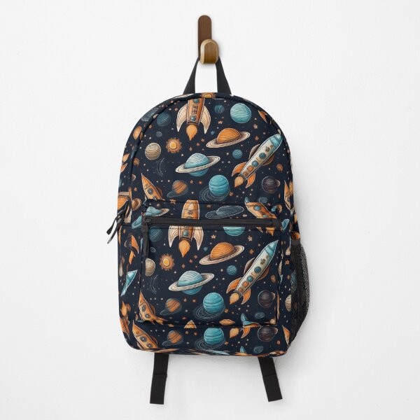 Item preview, Cosmic Carnival: A vibrant and playful pattern featuring colorful rockets and planets, celebrating a cosmic carnival filled with joy and excitement. designed and sold by Grang Art Artistic Designs.