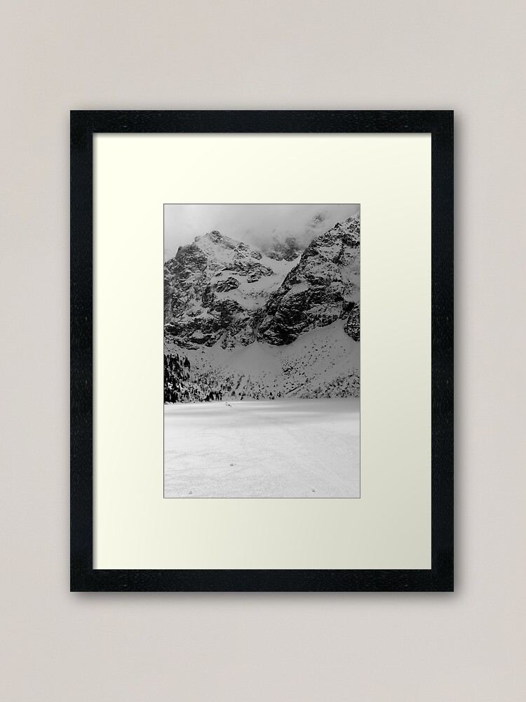 Thumbnail 1 of 7, Framed Art Print, Majestic View of Morskie Oko - Tatras Polish - Poland - B&W designed and sold by SimonGA.