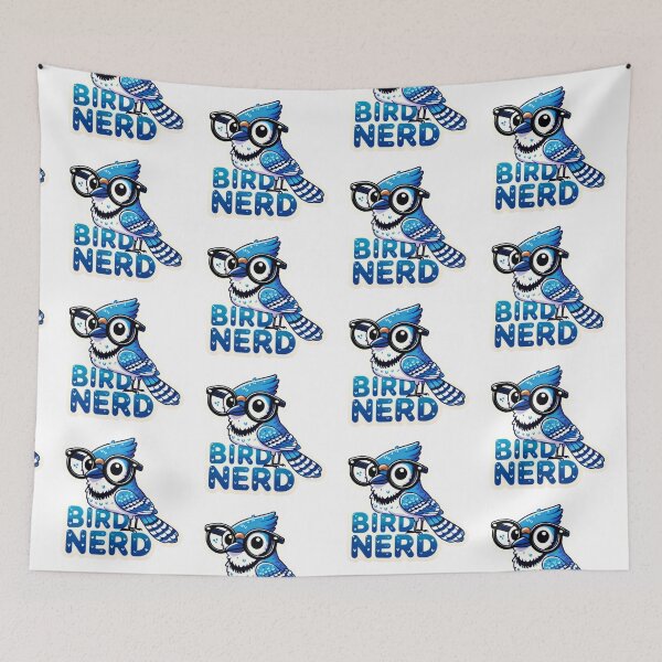 Item preview, Bird Nerd Blue Jay with glasses designed and sold by BrinaandPops.