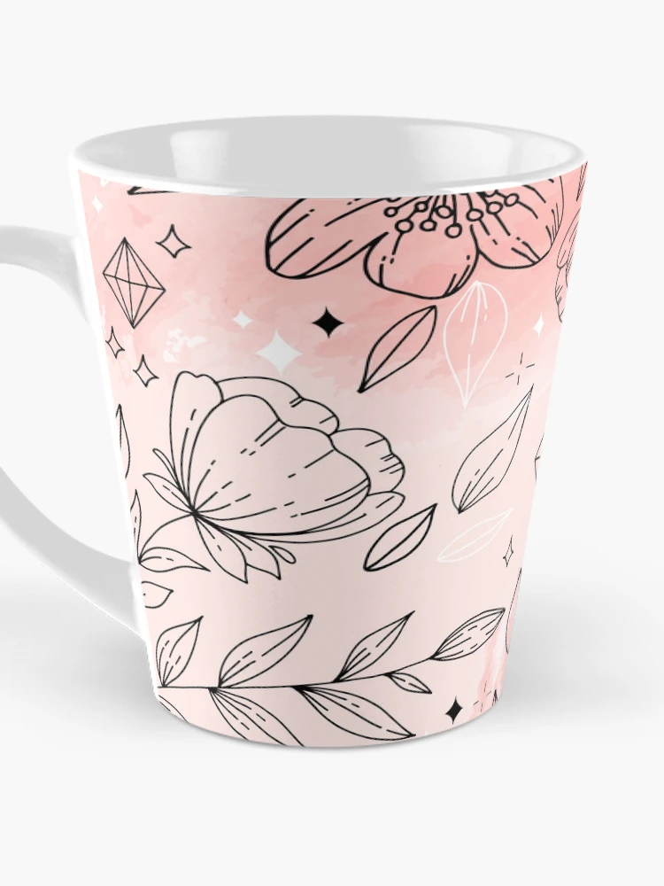 Thumbnail 3 of 4, Coffee Mug, Pink Flower Background designed and sold by TrueMotion.
