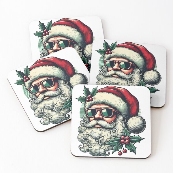 Item preview, Trendy Santa with Sunglasses and Holly for Christmas Fun designed and sold by lubushop1.