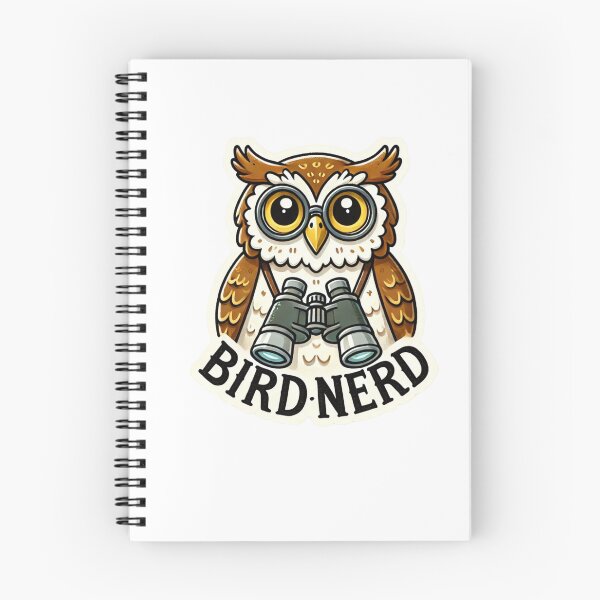 Item preview, Bird Nerd Wise Owl with glasses and binoculars designed and sold by BrinaandPops.