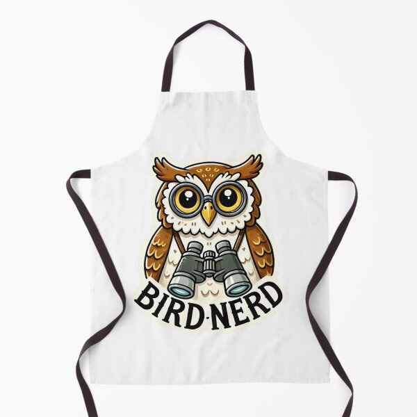Item preview, Bird Nerd Wise Owl with glasses and binoculars designed and sold by BrinaandPops.