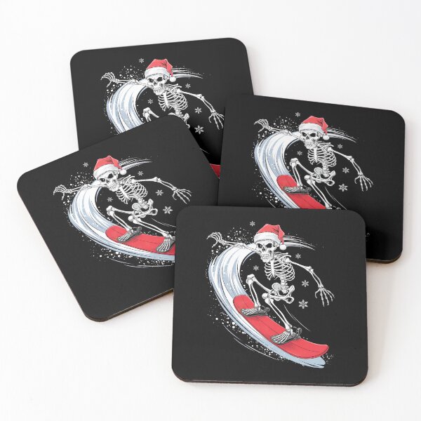 Item preview, Santa sceleton on snowboard designed and sold by Dot1001.