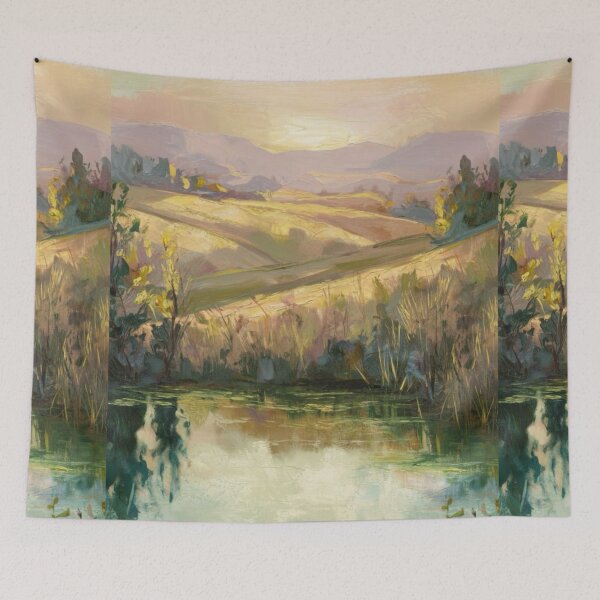 Item preview, Serene French Countryside Landscape at Dawn. Art By Carraann  designed and sold by CARRAANN.