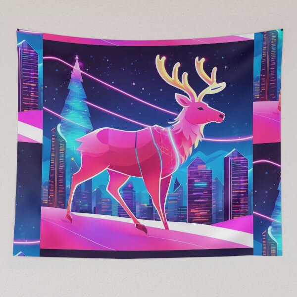 Item preview, Beautiful pink neon reindeer!  designed and sold by Cookbeat.