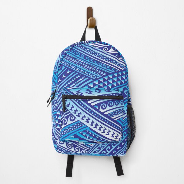 Item preview, Polynesian Samoan tattoo blue white design designed and sold by Ayelet Fleming.