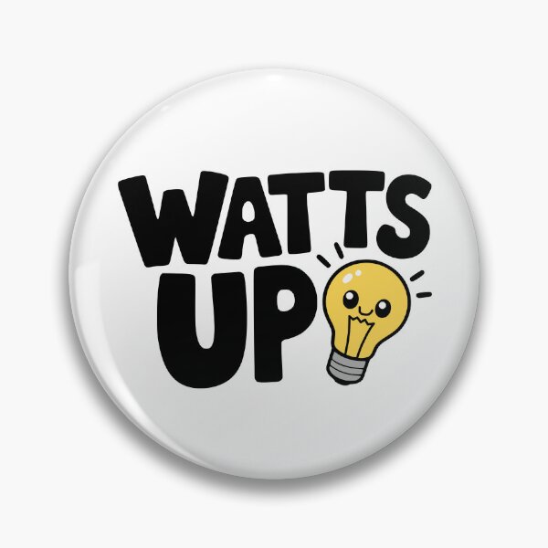 Item preview, Watts Up! Cute Lightbulb Pun designed and sold by PMCreative.