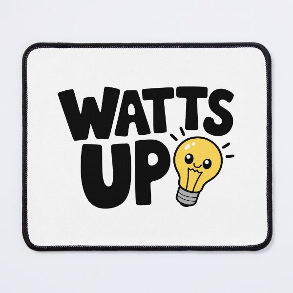 Item preview, Watts Up! Cute Lightbulb Pun designed and sold by PMCreative.