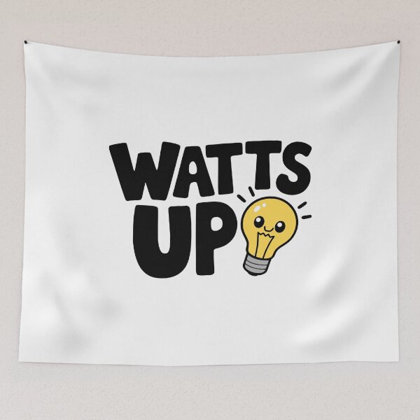 Item preview, Watts Up! Cute Lightbulb Pun designed and sold by PMCreative.