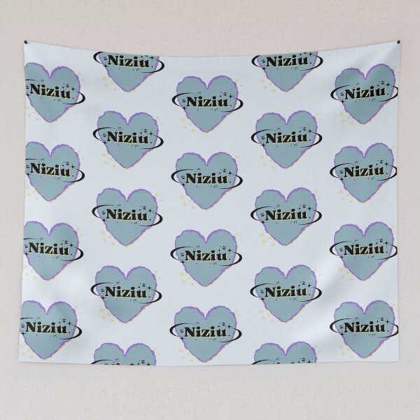 Item preview, NiziU K-Pop Heart Scrapbook Design in Blue Tones designed and sold by AJUNICE STUDIO.