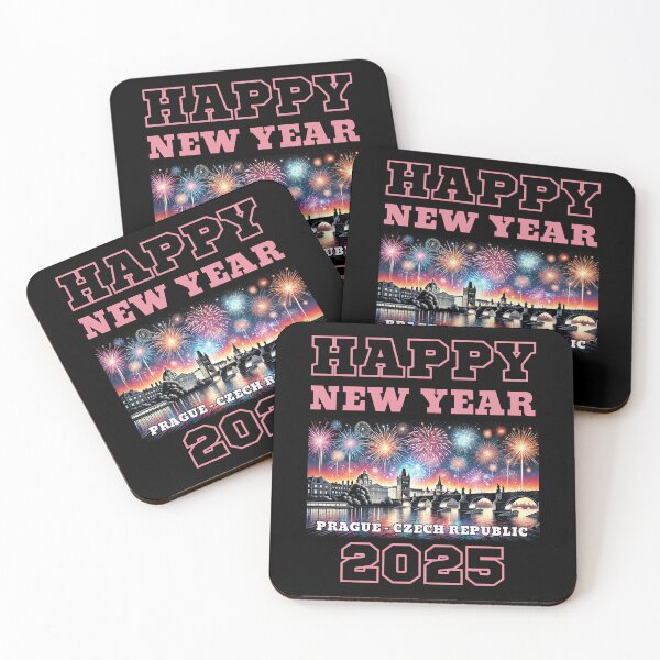 Item preview, Happy New Year 2025 - Prague - Pink Edition designed and sold by Manic Merch Designs.