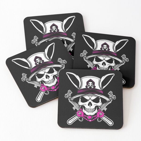 Item preview, Whimsical Pink Bunny Pirate Skull Artwork designed and sold by Yas_oma.