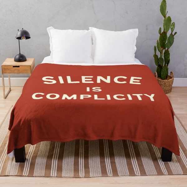 Item preview, Silence is Complicity cream typography designed and sold by DesignCollectiv.