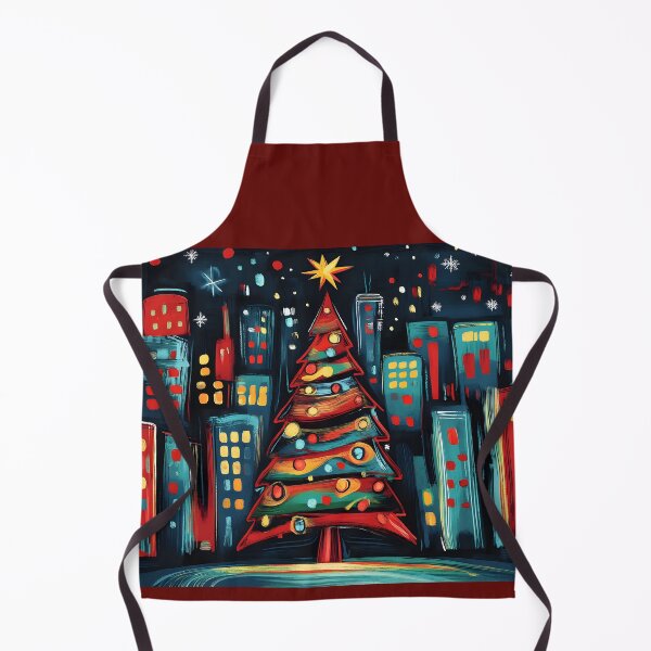 Item preview, Generative AI Festive Christmas Tree in the City - Colorful Ornaments and Starry Night Sky designed and sold by OlfactoART Studio.