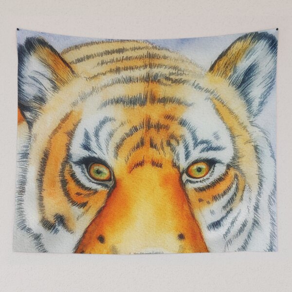 Item preview, Watercolor tiger painting purple rain designed and sold by Yarlseri.