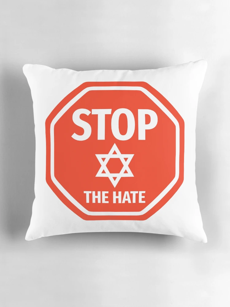 Thumbnail 3 of 4, Pillow, Stop the hate  designed and sold by Rachel the Artist .