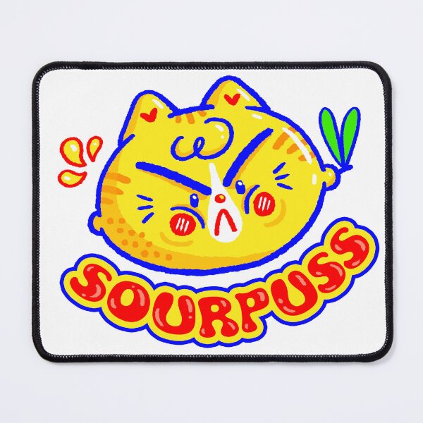 Item preview, Sourpuss Lemon Cat designed and sold by EmiBeeBuzz.