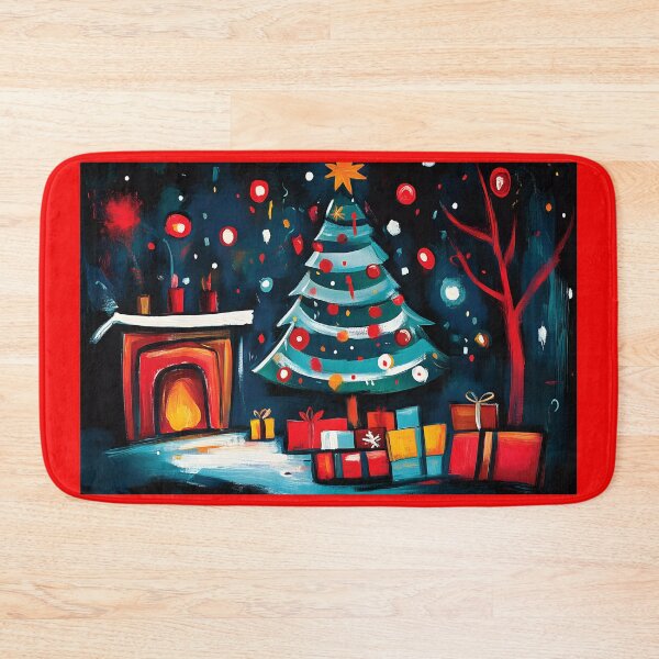 Item preview, Cozy Christmas Charm - Decorated Tree, Wrapped Gifts, and Warm Fireplace Glow Digital AI Art designed and sold by OlfactoART Studio.