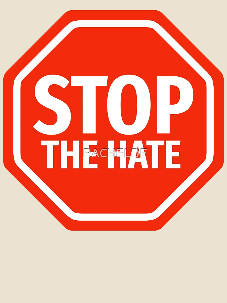 Thumbnail 4 of 4, Relaxed T-Shirt, Stop the hate  designed and sold by Rachel the Artist .