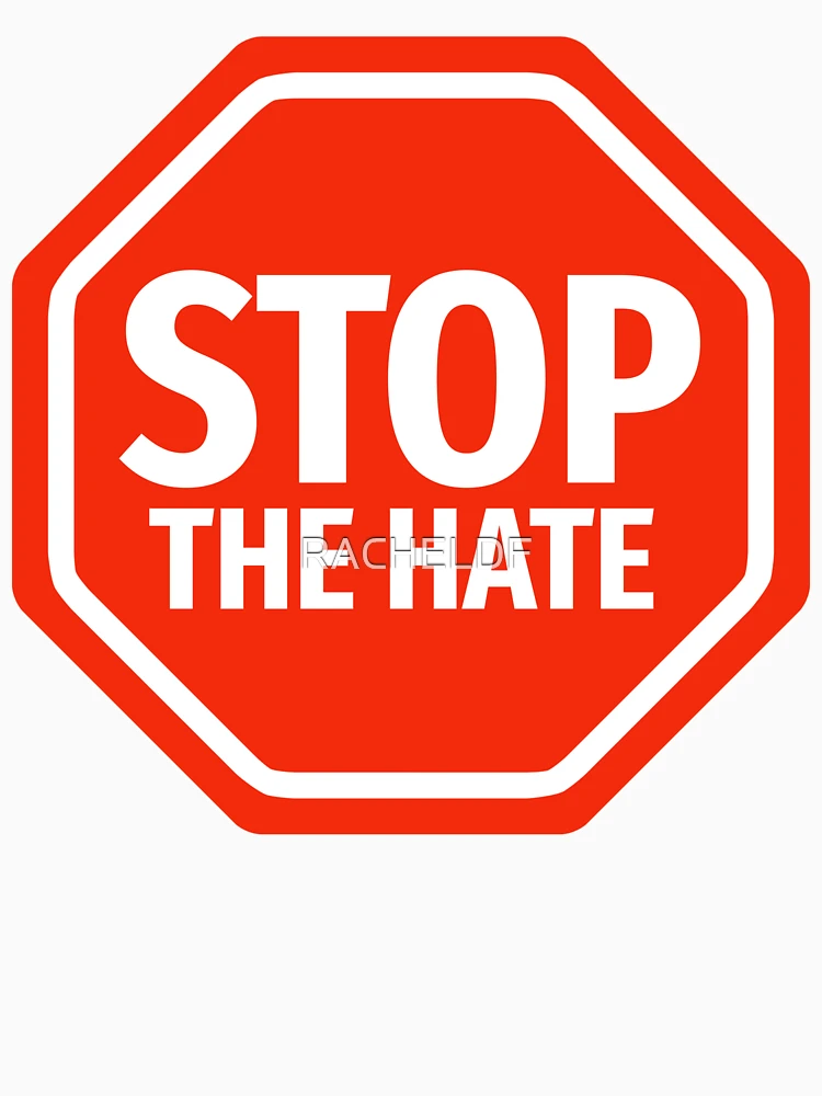 Thumbnail 4 of 4, V-Neck T-Shirt, Stop the hate  designed and sold by Rachel the Artist .