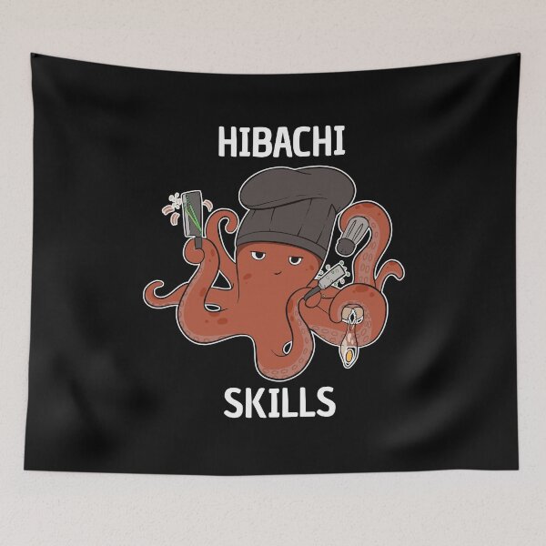 Item preview, Hibachi Skills Chef Squid Octopus designed and sold by MooonTees.