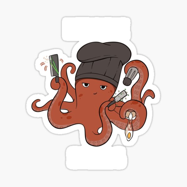 Item preview, Hibachi Skills Chef Squid Octopus designed and sold by MooonTees.