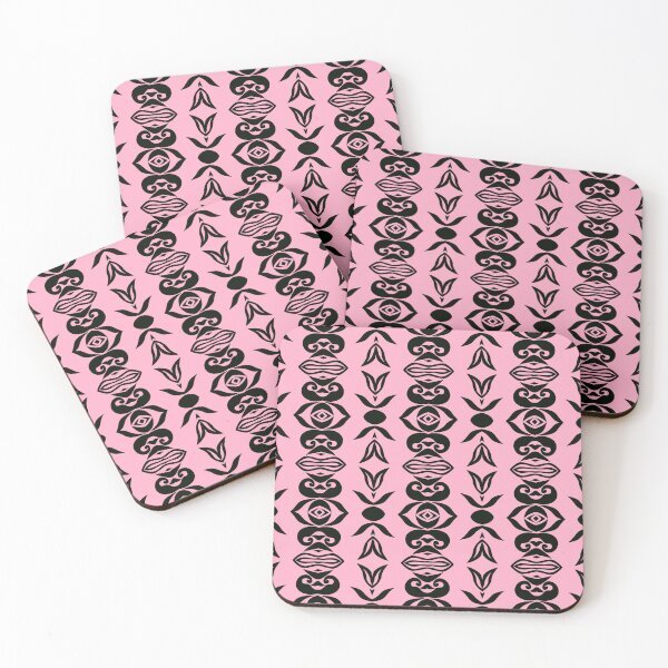 Item preview, Floral Symmetries: Black and Pink 9 designed and sold by AneissPiaf.