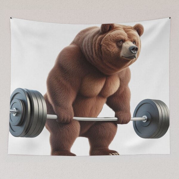 Item preview, Grizzly Bear Powerlifting Vector Art designed and sold by Martial-Art-23.
