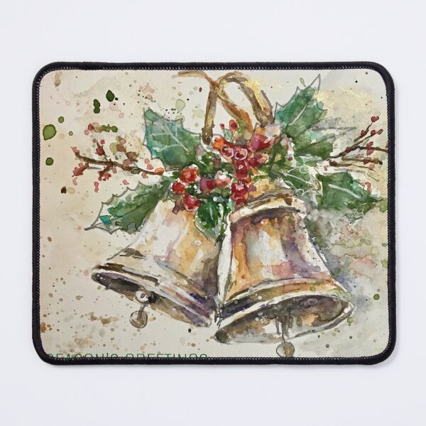 Item preview, Seasons Greeting Bell Christmas Card designed and sold by artbyursula.