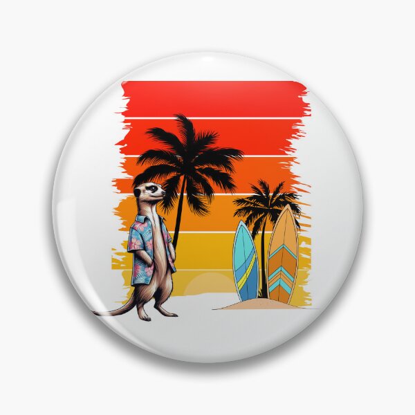 Item preview, Cool surfer meerkat enjoying a tropical sunset designed and sold by StyleFused.
