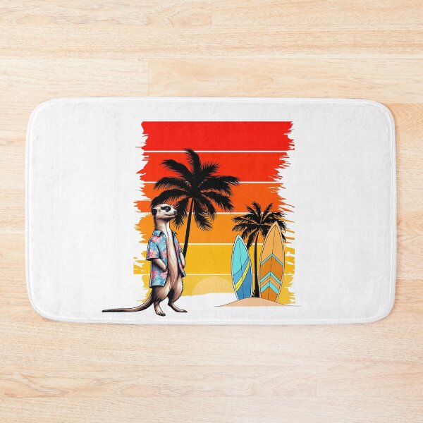 Item preview, Cool surfer meerkat enjoying a tropical sunset designed and sold by StyleFused.
