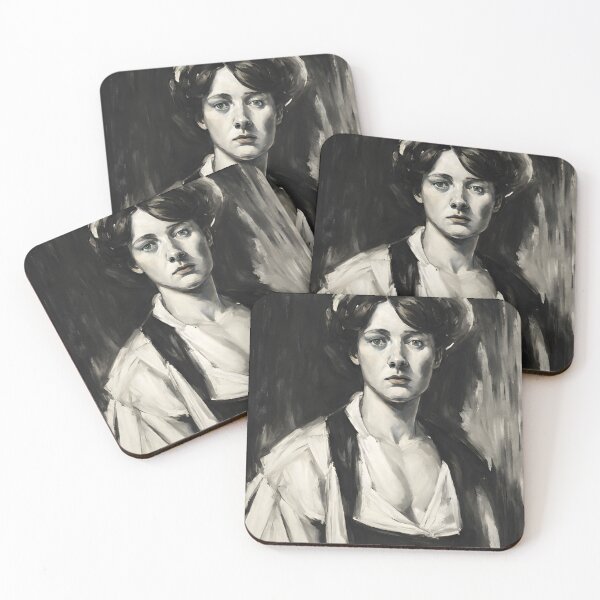 Item preview, Monochromatic Portrait of Woman in Traditional Attire designed and sold by RetroPop23.