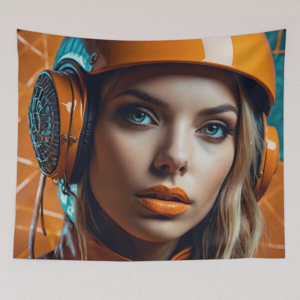 Item preview, Orange Woman 2 with orange headphones designed and sold by Osintown.