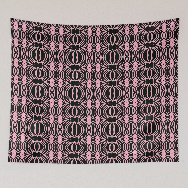 Item preview, Floral Symmetries: Black and Pink 12 designed and sold by AneissPiaf.