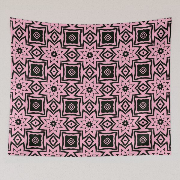 Item preview, Floral Symmetries: Black and Pink 15 designed and sold by AneissPiaf.