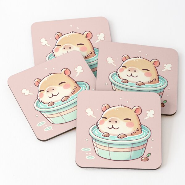 Item preview, Soaking Happy Capybara designed and sold by Porosenok.