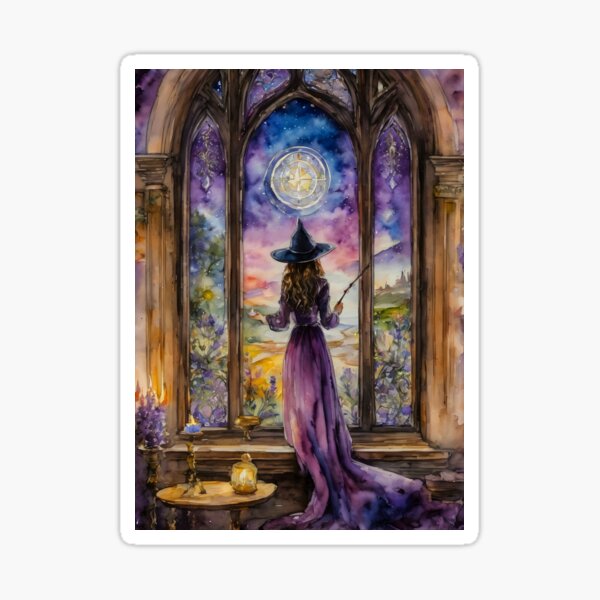 Item preview, Lavender Witch Casting a Spell by Lyra O'Brien designed and sold by Lyra The Lavender Witch.