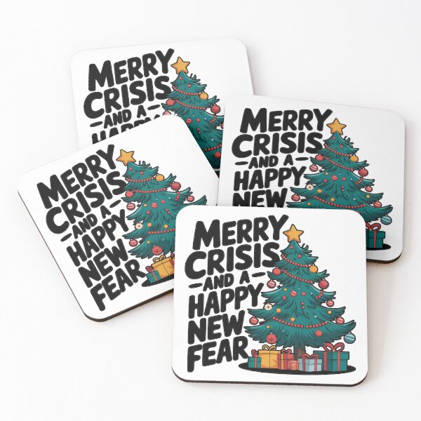 Item preview, Merry Crisis and a Happy New Fear Ugly Christmas Tree With Gift designed and sold by MonkiFlipp.