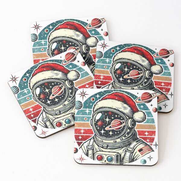 Item preview, Santa Astronaut in Outer Space Christmas Retro Design designed and sold by lubushop1.