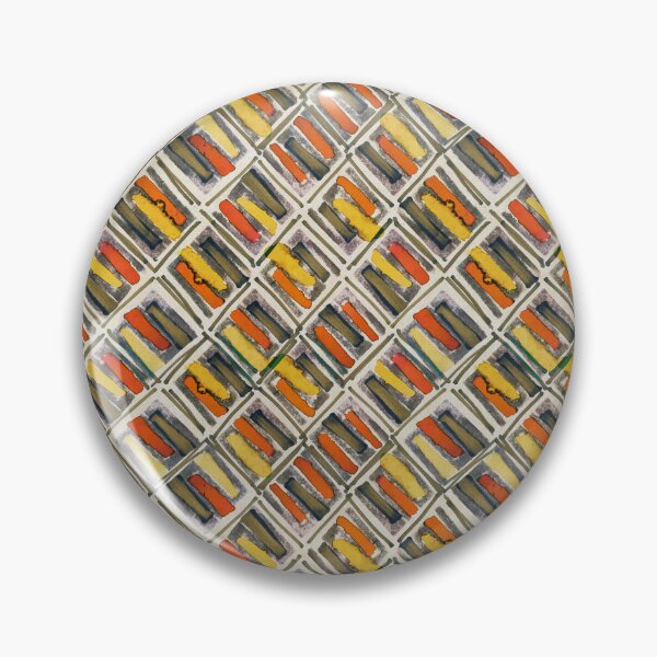 Item preview, Geometric handmade ink watercolor orange gray yellow designed and sold by Alessandro Remo Mazzoni Remotextiles.