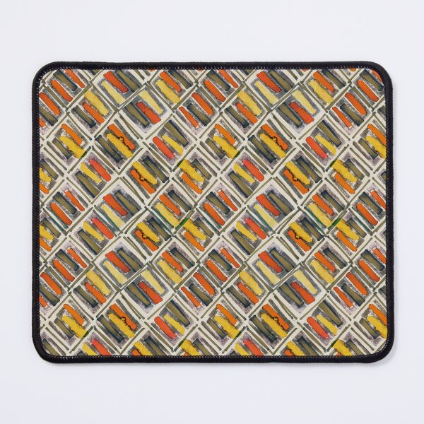 Item preview, Geometric handmade ink watercolor orange gray yellow designed and sold by Alessandro Remo Mazzoni Remotextiles.