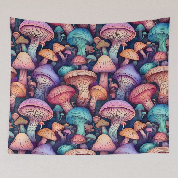 Item preview, Psychedelic Fungi: A trippy pattern with mushrooms in bold, psychedelic colors, creating a mind-bending visual experience. designed and sold by Grang Art Artistic Designs.